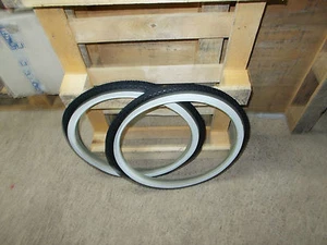 2 COPERTONI E DUE CAMERE D'ARIA 24 X 1.75 BIANCO/NERO  PER BICI 24 OLANDA - Picture 1 of 1