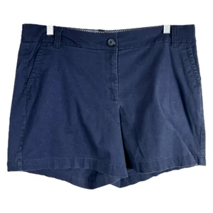 Crown Ivy Size 12 Shorts Solid Navy Blue Cotton Stretch Pockets Womens 644 - Picture 1 of 8