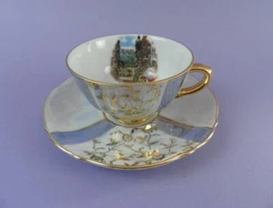 Taza y platillo de recuerdo vintage dorado Dachl Innsbruck Lutz Austria techo dorado - Imagen 1 de 1