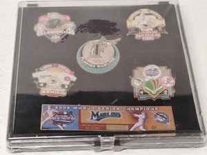 Marlins 2003 World Series Champion Pin Set Florida NY Miami 5 Pins ERROR 99/10k - Picture 1 of 4