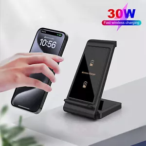 30W Fast Wireless Charger Dock Station For Apple iPhone 15 14 Samsung Galaxy S24 - Picture 1 of 26