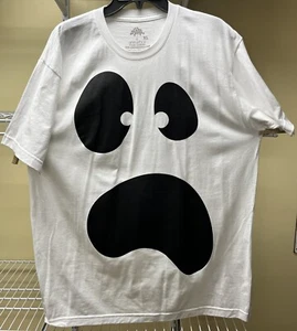 Ann Arbor Unisex White Silly Ghost Face Halloween Short Sleeve T-Shirt XL New - Picture 1 of 7
