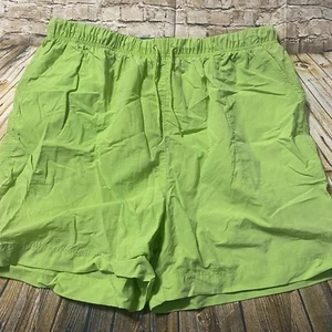 Mountain Lake Womens Plus Size 3X Green Blue Nylon Stretch Waist Pull On Shorts - Picture 1 of 3