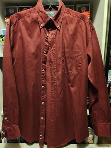 Camisa con botones Twenty X para hombre talla Med marrón manga larga cepillopopper - Imagen 1 de 4