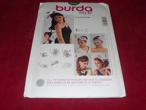 💐 BURDA #7116 - LADIES BEAUTIFUL ( 6 STYLE ) HAT FASCINATORS PATTERN FF - Picture 1 of 2
