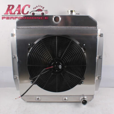 For 1955-1959 56 57 Chevy GMC Truck Pickup Aluminum Radiator w/ Shroud Fan 3 Row Foto 1 de 4
