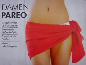 Damen Pareo rot 100 x 160 cm - Bild 1 von 2