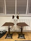 Pair Of Vintage Antique Singer Sewing Machine Chairs Height Adjustable Stools