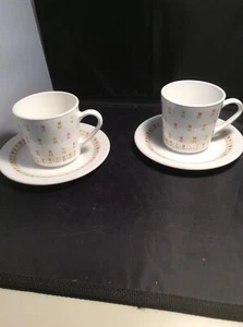 Corning Centura APRIL TULIP MULTICOLOR Flat Cup /Saucer Set QTY 2 - Picture 1 of 4