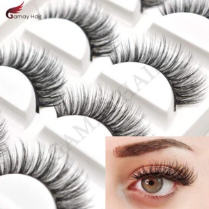 5 Pairs Faux Mink Lashes Fluffy Volume Natural Look Fashion Fake False Eyelashes - Picture 1 of 8