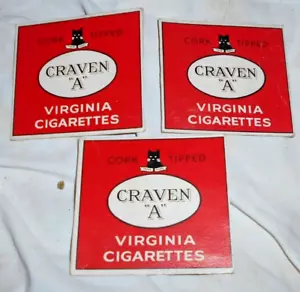 VINTAGE CIGARETTE FRONT PACK 3 X CRAVEN A EMPTY PACKETS - Bild 1 von 2