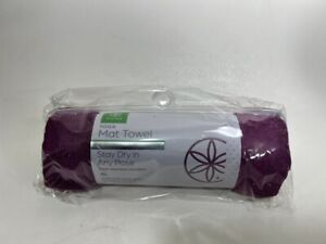 Gaiam No-Slip Yoga Towel Purple -Ideal for Hot Yoga- Full Size Mat Towel- Blush