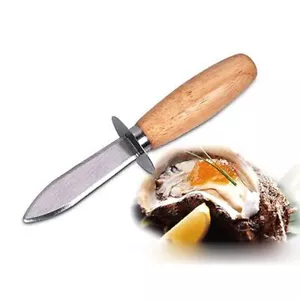 Wood Handle Prying Shellfish Clam Opener Oyster Knife Shucking Tool Shucker - Picture 1 of 10