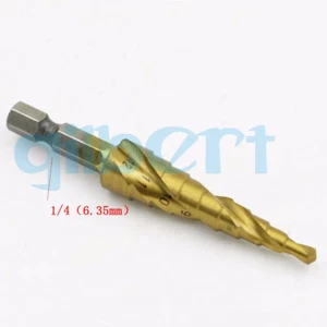 4-12 HSS 4241 Steel Step Cone Titanium Coated Drill Bit Hole Cutter Hex Shank - Picture 1 of 1