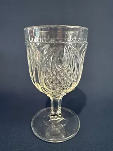 Antiker Sandwich klar gepresster Feuerstein Glas Kelch NEW ENGLAND ANANAS um 1860+ - Bild 1 von 6