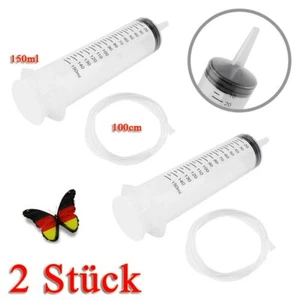 2 Stk 150ml Dosierspritze Spritze mit 100cm Schlauch Für Liquid Öl Tinte Kleber - Bild 1 von 12