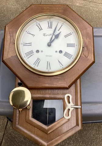 Windup 30Day Montgomery Wards Wall Clock Works Perfectly with Orig Key Cover