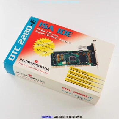 NEW DTC Data Technology 2280-E 16-Bit IDE and Super I/O Host Adapter *NOS!* - Image 1 of 4