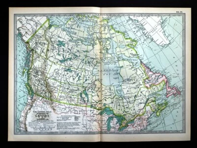 1897 Century Map Canada Ontario Quebec Manitoba Vancouver Yukon Gold Fields - Image 1 of 4