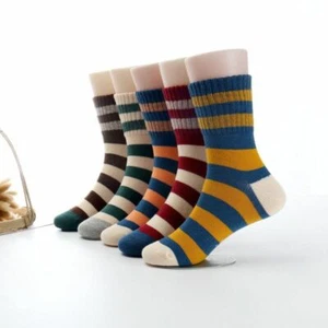 1-10T 5er Pack Kinder Jungen Mädchen Baumwollsocken warm weich atmungsaktiv gestreift Socken - Bild 1 von 11