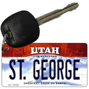 Schlüsselanhänger St. George Utah Bundesstaat Neuheit Metall Aluminium Nummernschild Anhänger Kunst - Bild 1 von 1