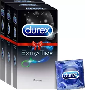 Durex Condoms Extra Time for Extended Pleasure 10 Count Pack of 3 Total 30 - Picture 1 of 3