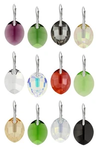 Sterling Silber Ohrringe aus 6734 Pure Leaf 23mm Primero® Kristallen - Bild 1 von 11