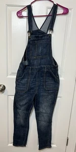 Womens Gap Denim Blue Jeans Bib Overalls Sz M 30x27 Indigo - Picture 1 of 7