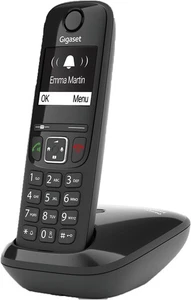 Gigaset AS690 Telefono Cordless DECT con Stazione Base Telefono da Casa Nero - Foto 1 di 7
