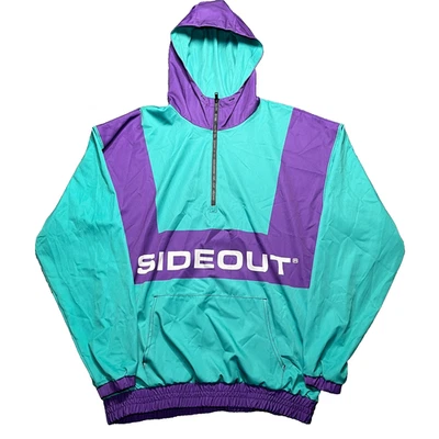 Pullover con capucha de colección Sideout cortavientos adulto grande legado bloque de color 1/4 cremallera Foto 1 de 4