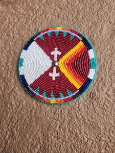 Perlen Paar zeremonielle Tanzkleidung indianisches Navajo Leder z13 TR - Bild 1 von 4