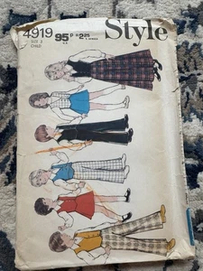 Vintage Sewing Pattern Style 4919 Child's Skirt Shirt & Trousers (Uncut) - Picture 1 of 6