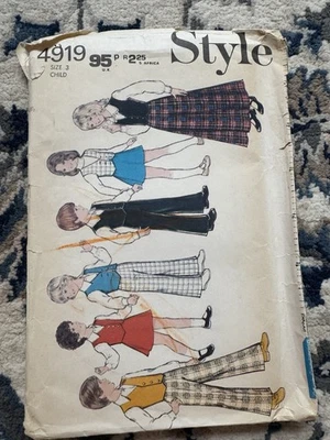 Vintage Sewing Pattern Style 4919 Child's Skirt Shirt & Trousers (Uncut) - Image 1 of 4