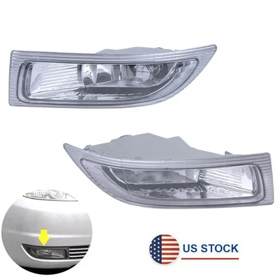 2pcs Clear Lens Front Bumper Driving Fog Light Lamp For Toyota	Sienna 2004-2005 - Image 1 of 4