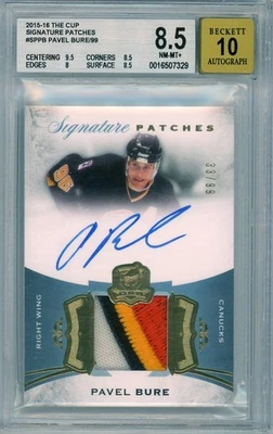 Parches exclusivos Pavel Bure 2015-16 de cubierta superior/99 BGS 8,5 automático 10 Foto 1 de 2