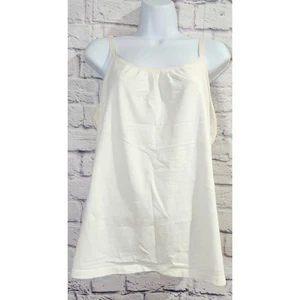 Lane Bryant Tanktop weiß plissiert Mieder verstellbar Spaghettiträger 18 20 weich - Bild 1 von 5