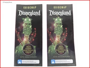 Disneyland Park Guide Map 50th Anniversary Main Street Electrical Parade JUNE 22 - Picture 1 of 10