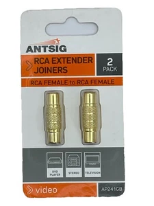 Antsig RCA Joiner 2 Pack Gold Plated - Picture 1 of 3
