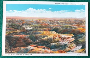 Arizona~The Painted Desert~1940s Linen Postcard - Picture 1 of 2