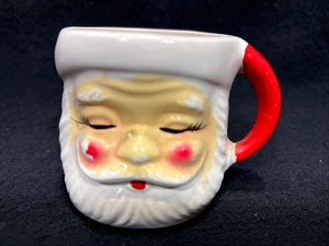 Vintage Weihnachtsmann Tasse geschlossene Augen Weihnachtsdeko - Bild 1 von 8