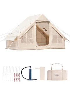 Aufblasbares Zelt für Camping 3-5 Personen Glamping Zelt mit Pumpe 3x2x2m - Bild 1 von 12