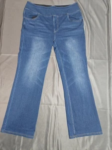 Halara Jeans Women XL High Rise Pull On Stretch Denim Straight Leg Jeggings Blue - Bild 1 von 16