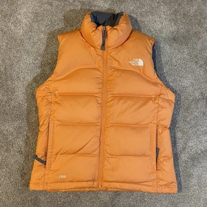 Giubbotto piumino donna vintage Y2K The North Face arancione Nuptse 700 giacca S - Foto 1 di 12