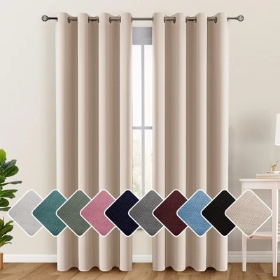Blackout Curtain Room Darkening Window Curtains Insulated Thermal Grommet Panels - Image 1 of 4