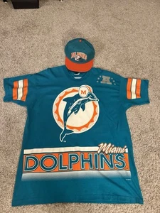 1994 Vintage Miami Dolphins SnapBack Hat & T-Shirt Combo - XL - Picture 1 of 11
