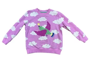 Acogedora Sudadera MINI BODEN Bordada Pájaro Nubes Talla 5-6 Caprichosa Divertida Lujo - Imagen 1 de 8