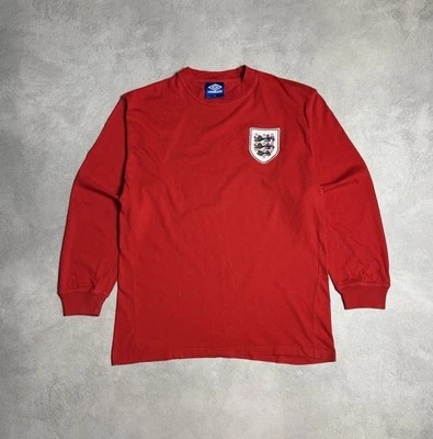 ENGLAND 1990s RETRO FOOTBALL TOP SOCCER SHIRT LONG SLEEVE UMBRO sz XL MEN RED - Image 1 of 4