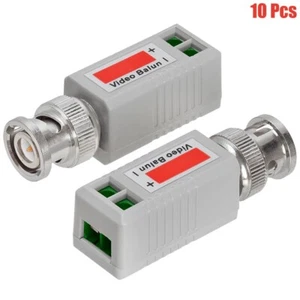 10 Pcs BNC Male Video Balun Connector Transceiver Adapter Coax Cable CCTV Camera - Picture 1 of 2