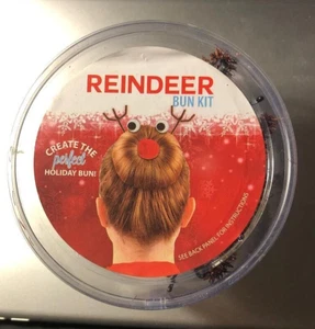 Hair Donut REINDEER Bun Maker KIT FOR HAIR CHRISTMAS Donut- NEW IN BOX - Picture 1 of 3