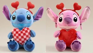 NEW Disney Set of 2 STITCH & ANGEL "In Love" Plush Soft Toys - Picture 1 of 9